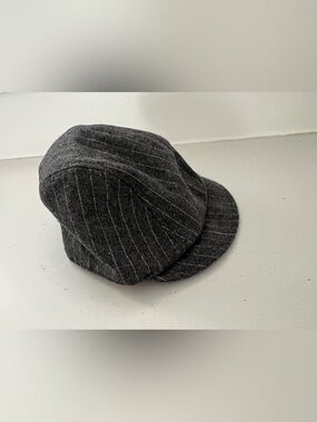 GAP Newsboy Cap Black Gray Herringbone Baker Boy Hat Tweed Style